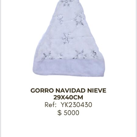 Gorro Navidad Nieve 29x40cm