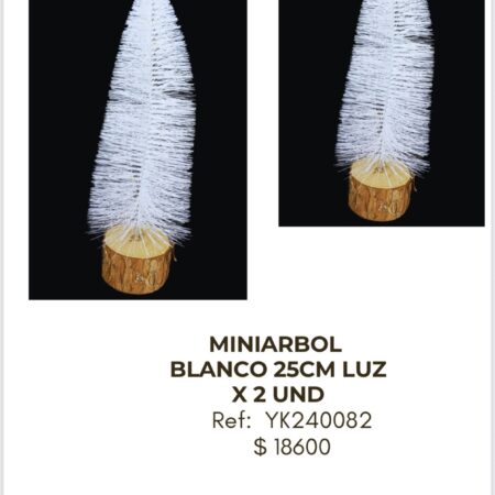 Mini Árbol Blanco 25cm Luz x 2 unidades