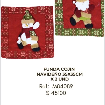 Funda Cojín Navideño 35x35 cm x 2 unidades