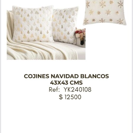 Cojines Navidad Blancos 43 x 43 cm