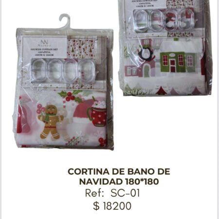 Cortina de Baño de Navidad 180 x 180 cm