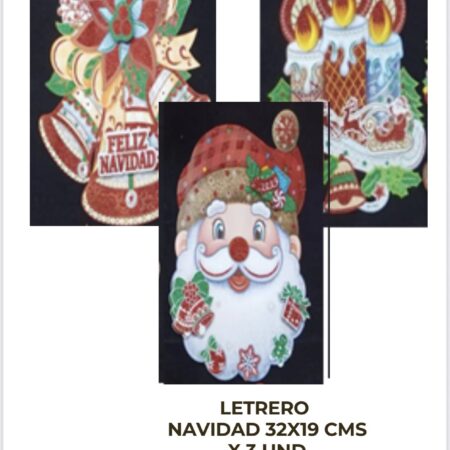 Letrero Navidad 32x19 cm x 3 unidades