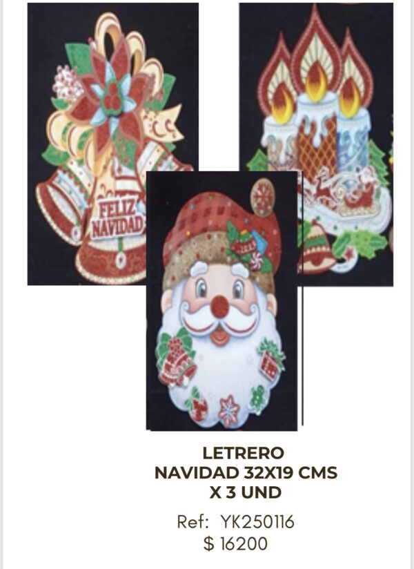 screenshot-6 Letrero Navidad 32x19 cm x 3 unidades