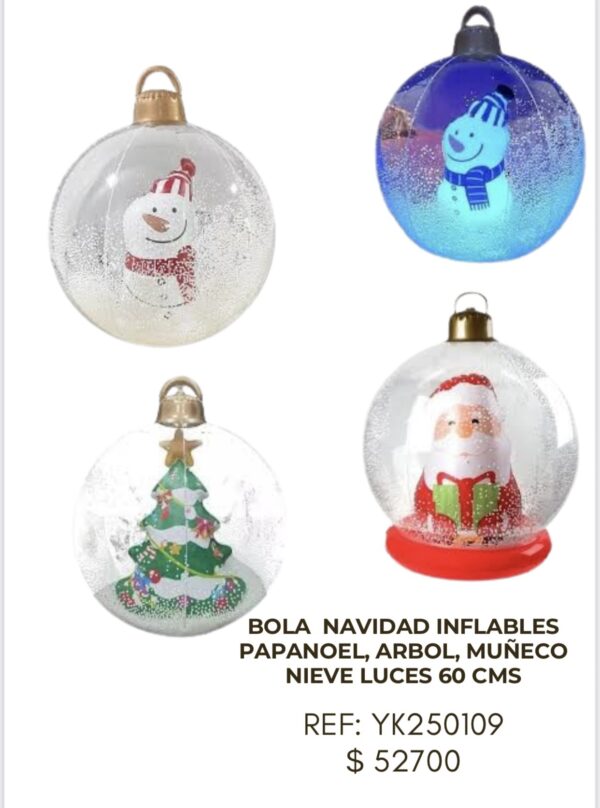 screenshot-5 Bola Navidad Inflables Papanoel, Árbol, Muñeco, Nieve Luces 60cm