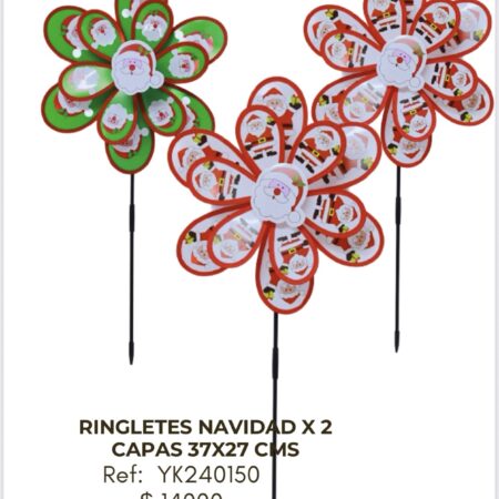 Ringletes Navidad x2 Capas 37x27 cm